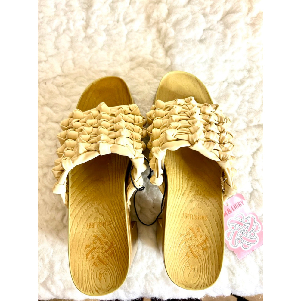 NWT Sam & Libby Women's Carina Knotted Wooden Mule Sandal Size 8 - Picture 2 of 8